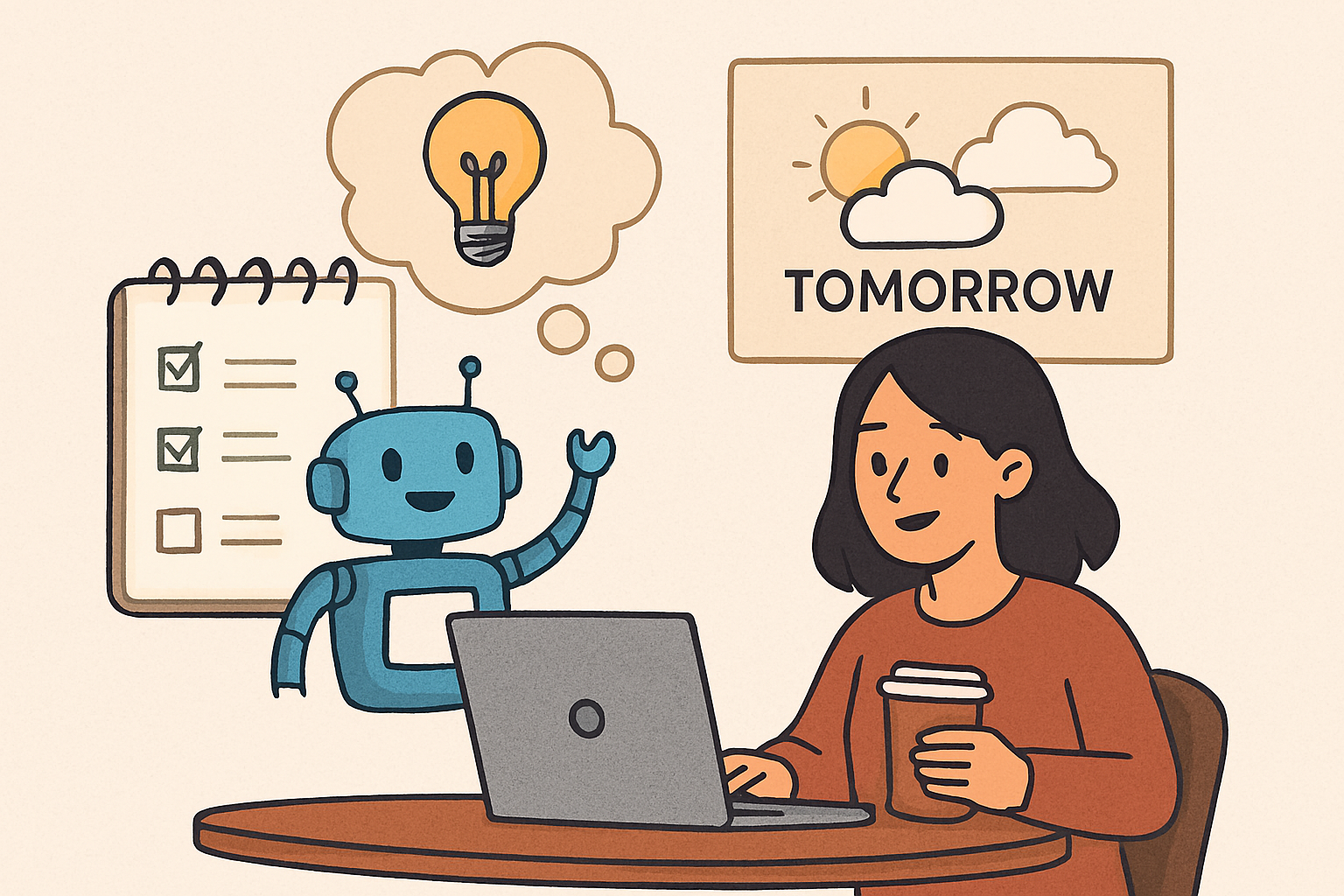 Aku temani di meja kopi